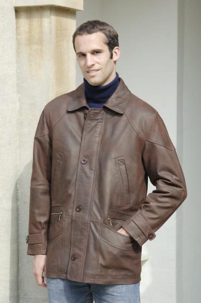 3/4 Length Leather Coat